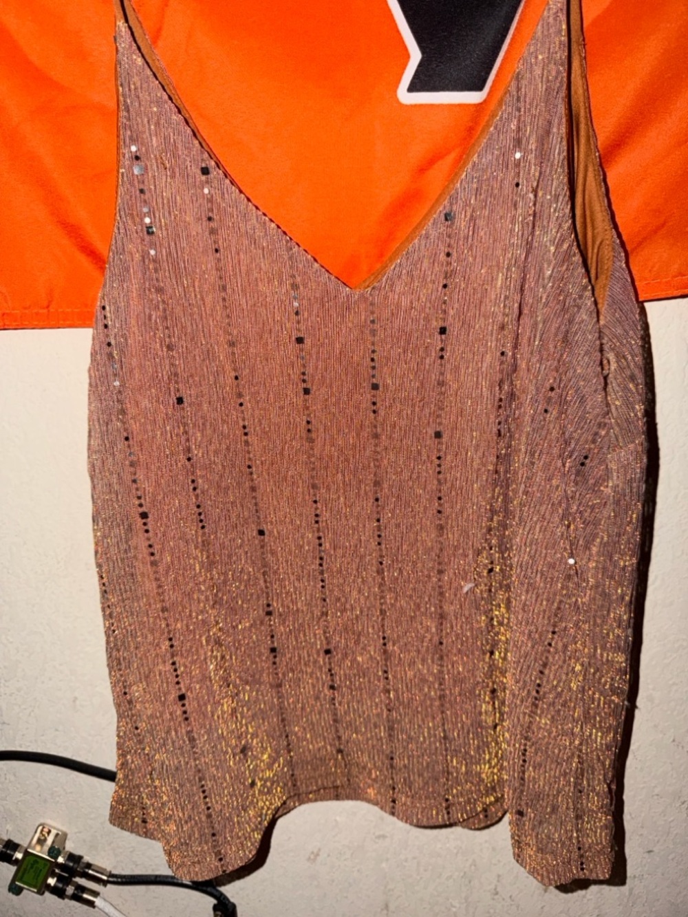 Sweet Rain Copper Sequin V-Neck Cami